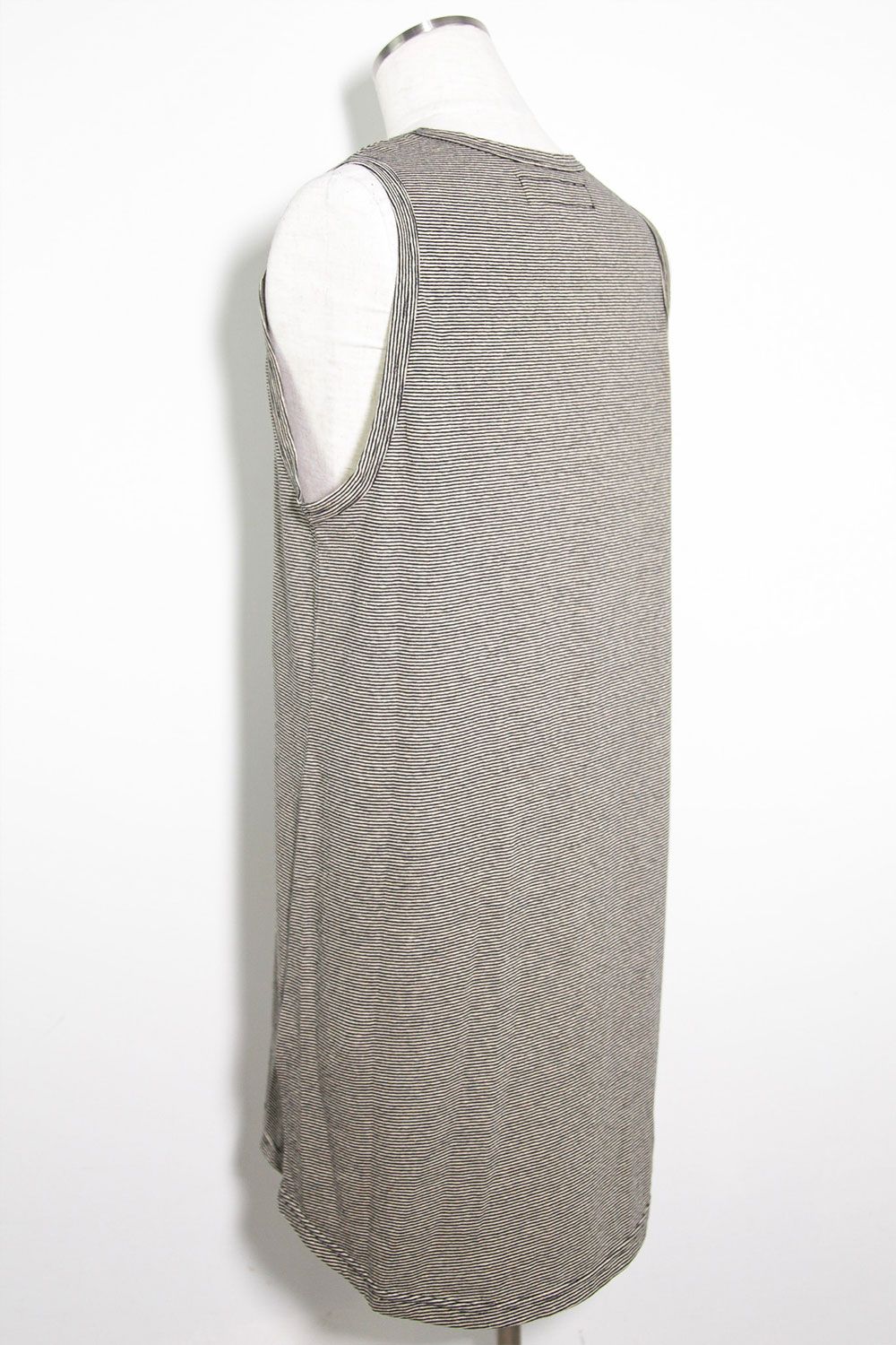 ストライプロングタンクトップ / Stripes Long Tank Top / ブラック×アイボリー