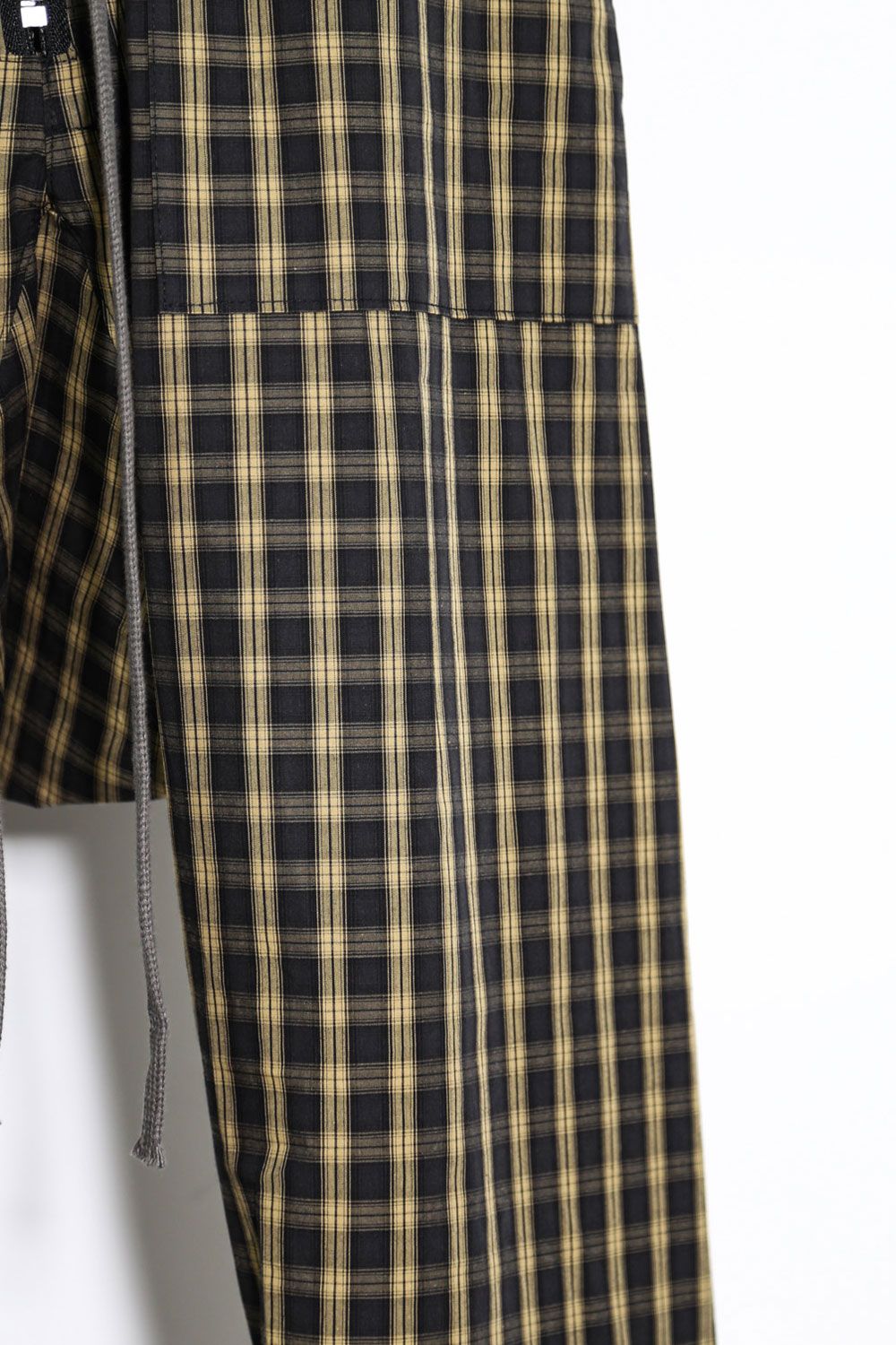 チェックフロントジップサルエルイージーパンツ / Check Front Zip Sarouel Easy Pants / イエロー