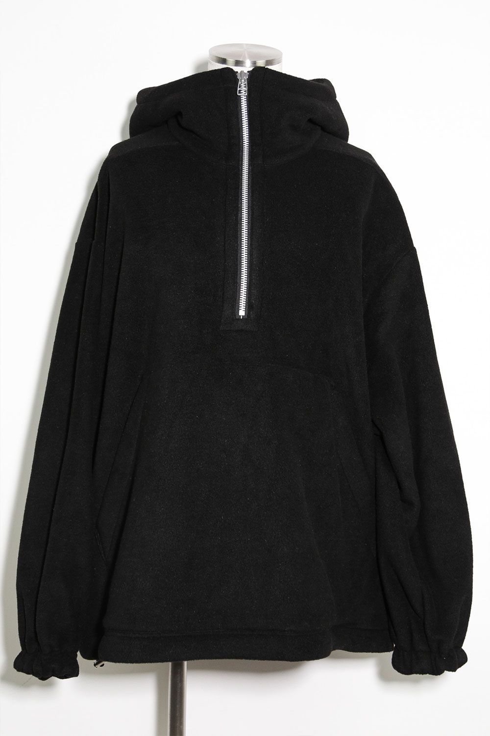フリースハーフジップフーディー / Fleece Hoodie / ブラック / ag-10085-1