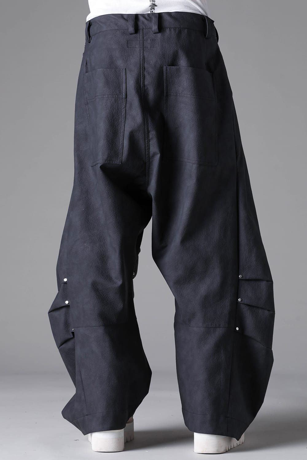 Vegan Leather Tuck Wide Pants