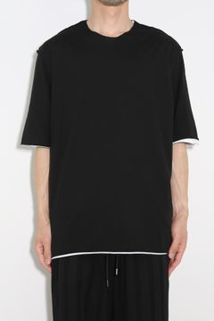 80/2 PIMA CO JERSEY LAYERED S/S TEE / ブラック