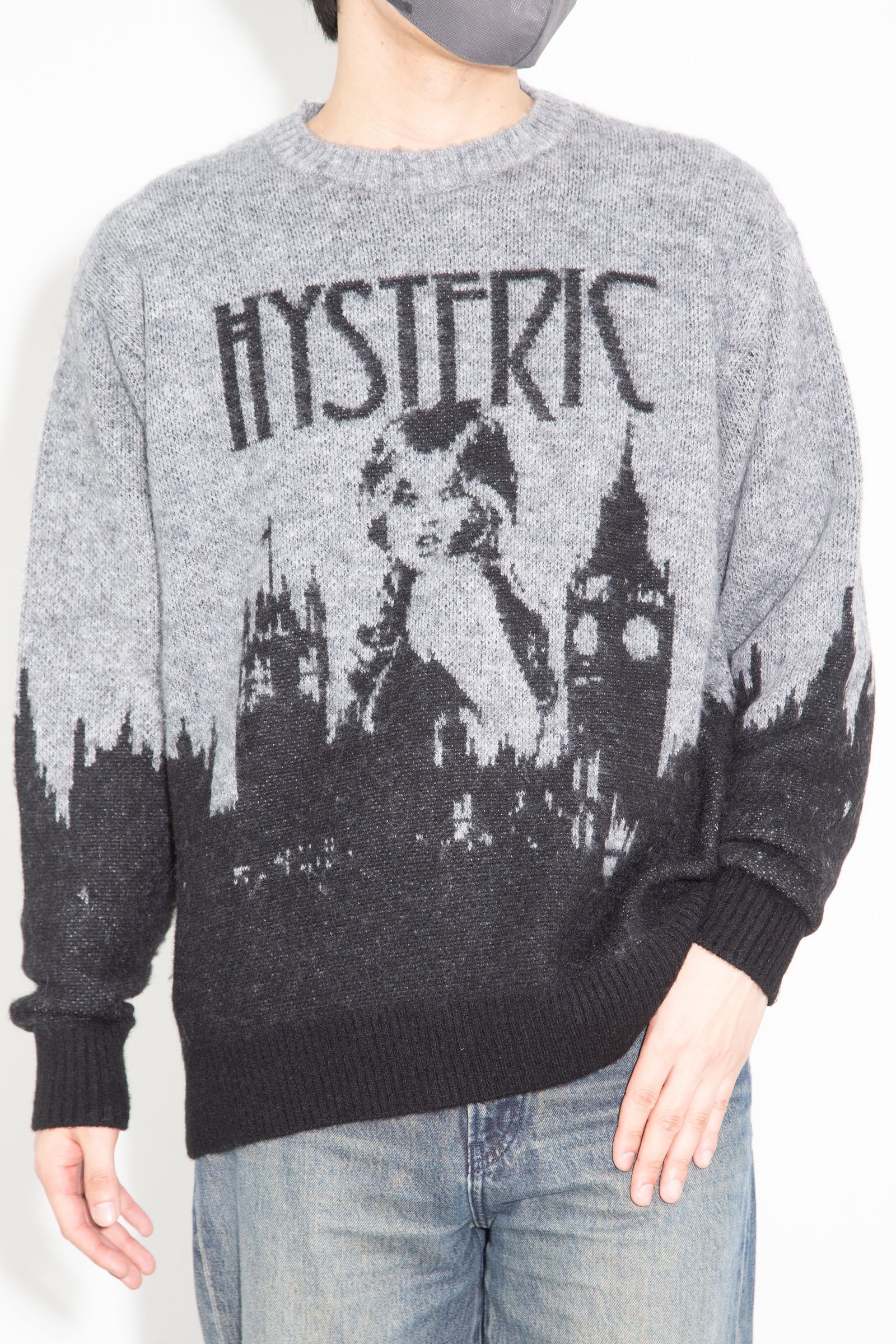 LONDON CALLINGジャカード セーター / ブラック