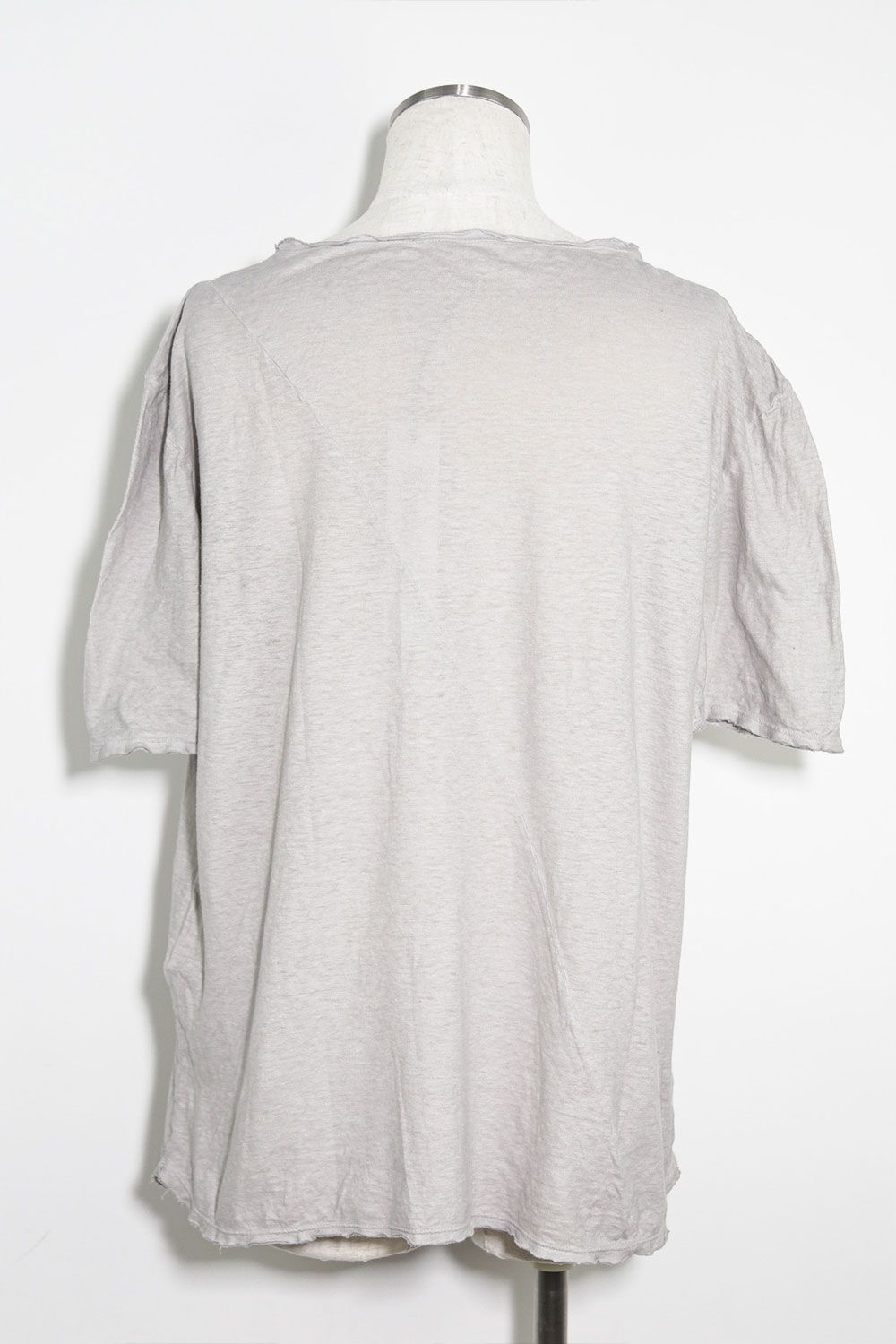 リネンコットンオーバーサイズTシャツ / OVERSIZED T-SHIRT / ライトグレー