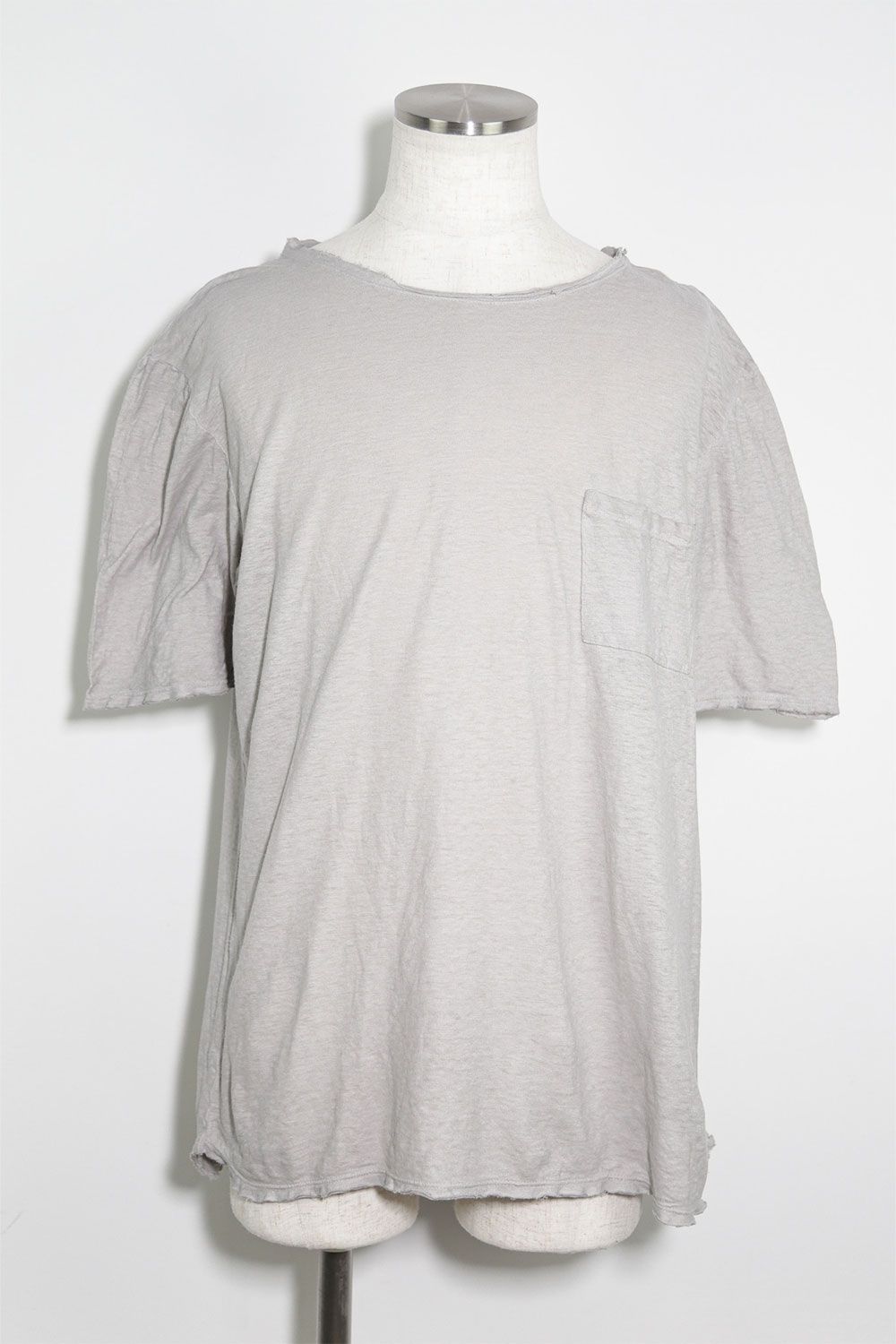 リネンコットンオーバーサイズTシャツ / OVERSIZED T-SHIRT / ライトグレー