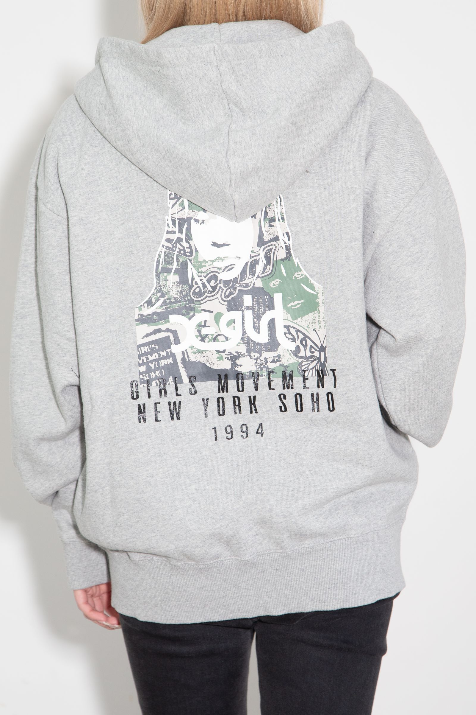 ［ラスト1点 サイズM］COLLAGE CAMO FACE ZIP UP SWEAT HOODIE / アッシュ