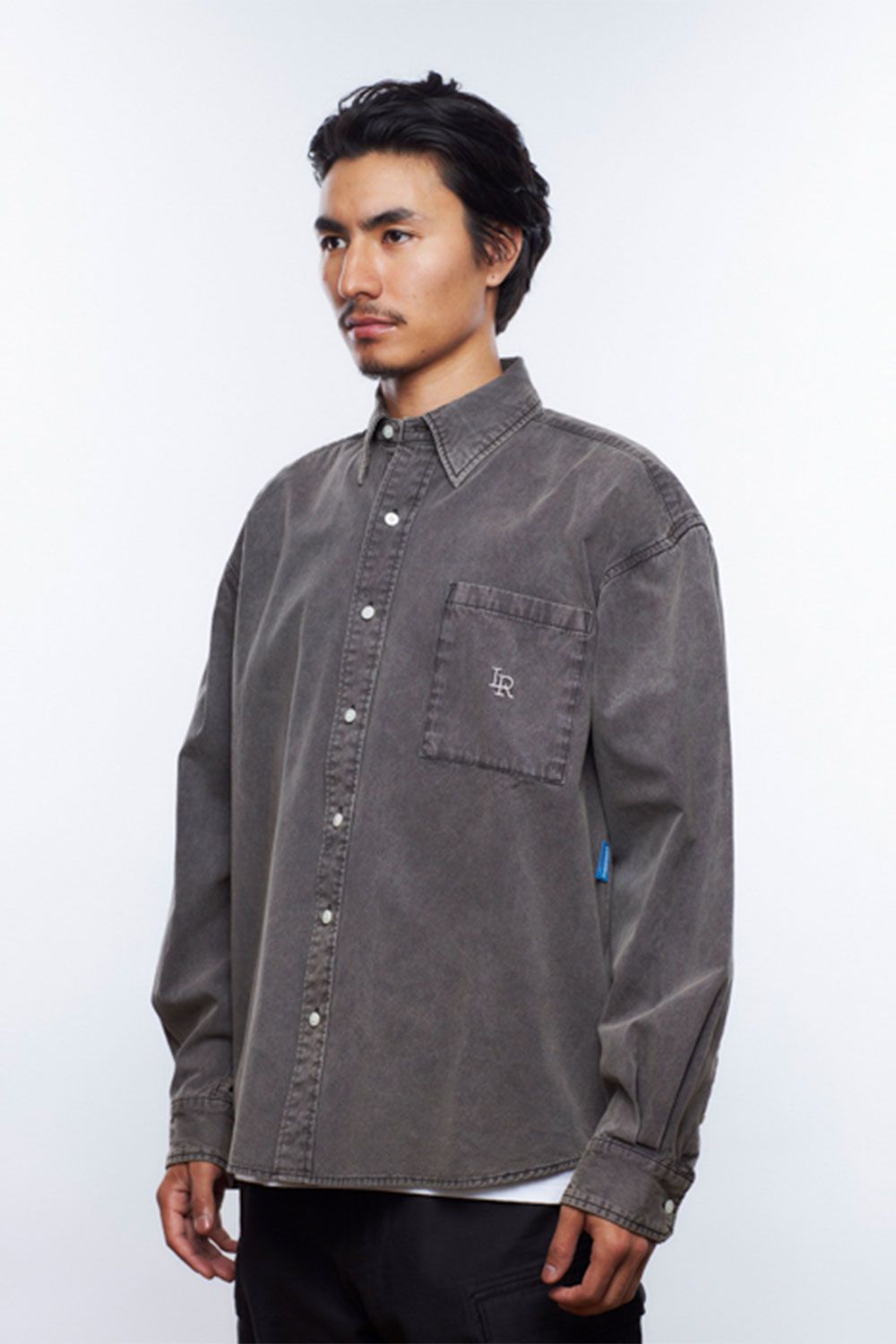GARMENT DYED OXFORD SHIRT / チャコール