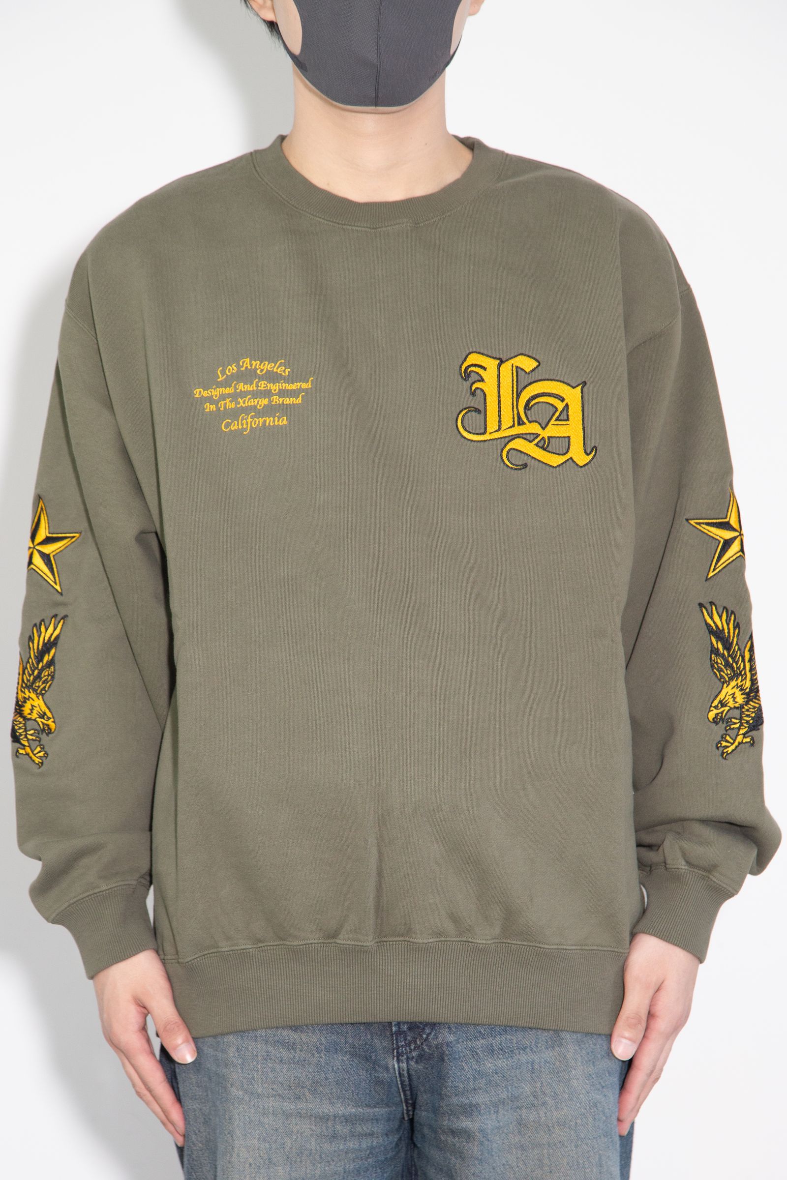 VARSITY CREWNECK SWEATSHIRT / オリーブ