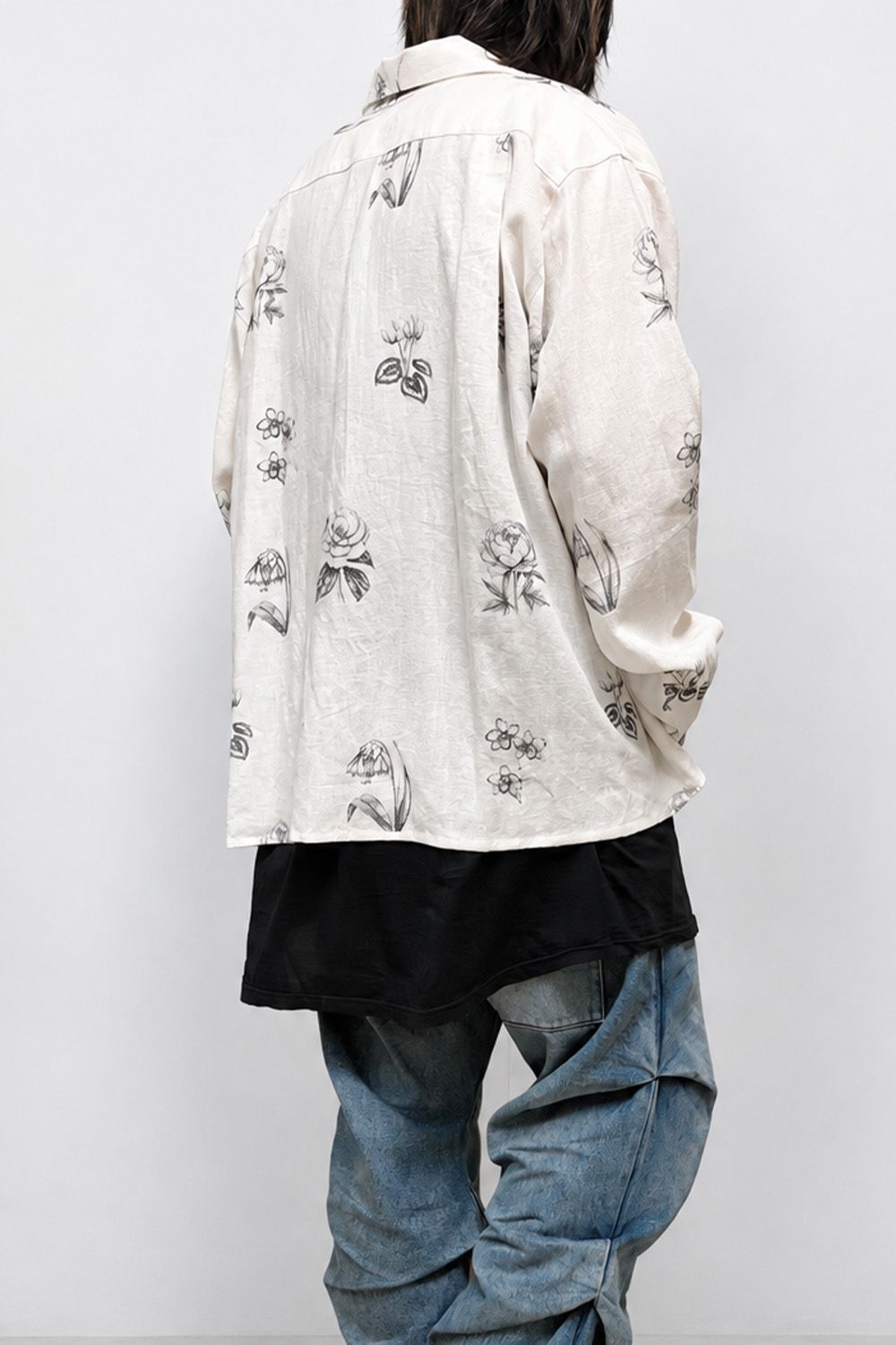 Botanical Print Oversized Shirt / ホワイト