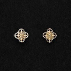Cross Flower Stud Earrings （Diamond）/ GA016