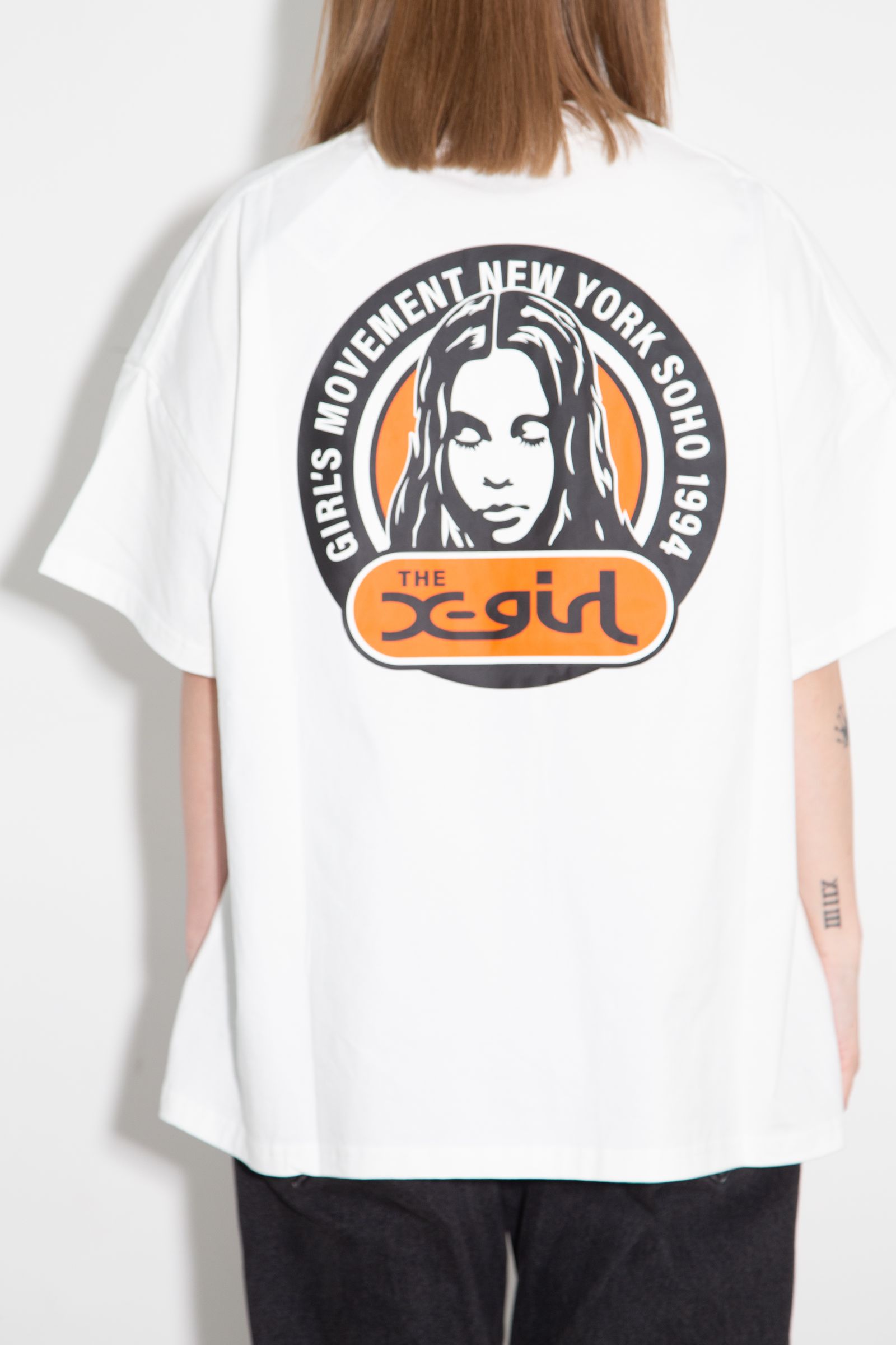 [ラスト1点 サイズS] CIRCLE LOGO AND FACE S/S BIG TEE DRESS / ホワイト