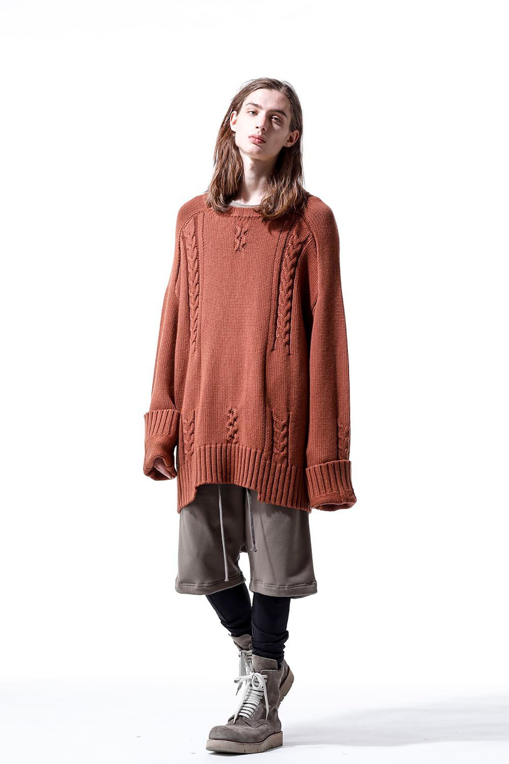 ローゲージニットプルオーバー / Low Gauge Knit Pullover / ブラウン