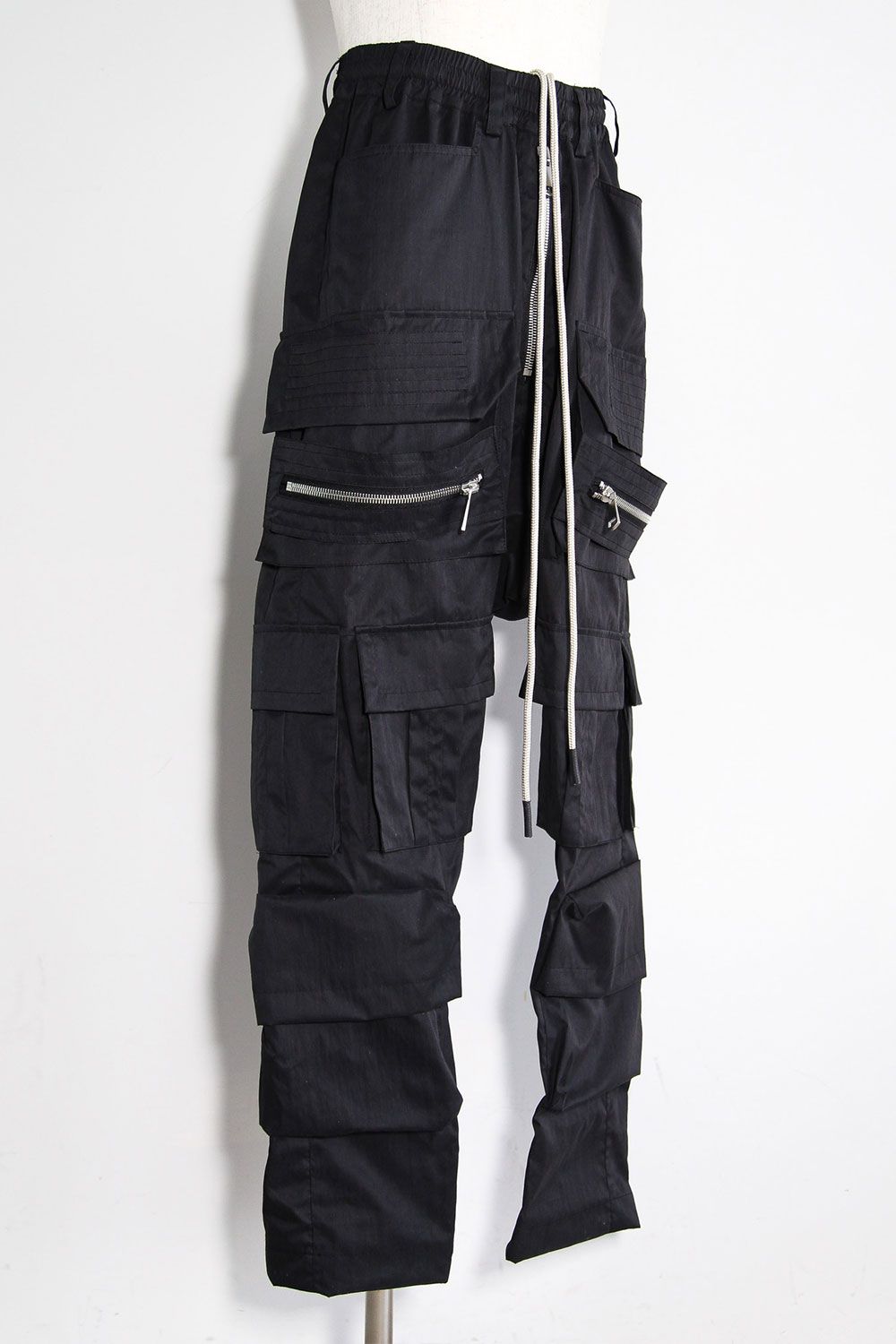 [ラスト1点 サイズ1] ナイロンカーゴサルエルイージーパンツ / Nylon Cargo Sarouel Easy Pants / ブラック / ag-11022-2