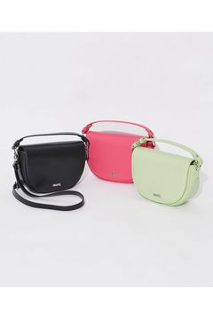 FAUX LEATHER HALF MOON SHOULDER BAG -