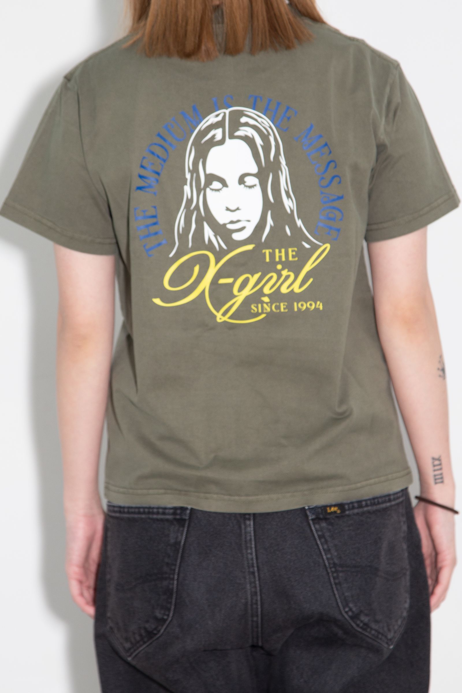 ［ラスト1点 サイズM］FADED TRI-COLOR FACE S/S TEE / オリーブ