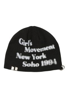 CHARM ACCENT PRINTED BEANIE / ブラック