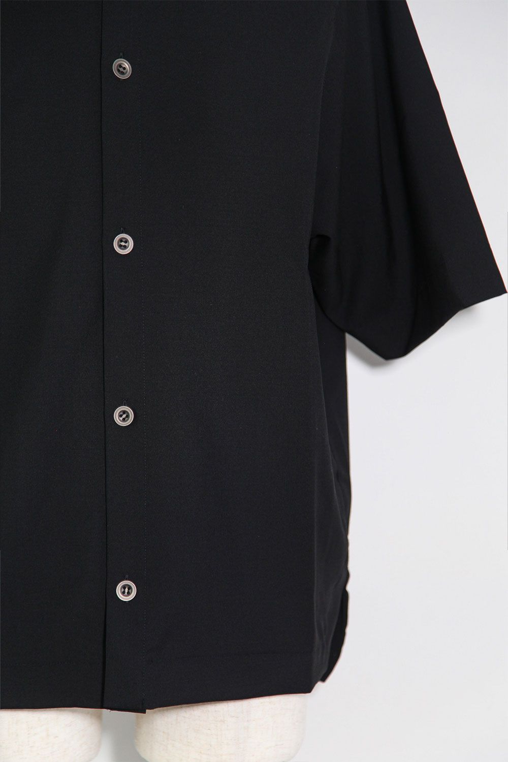 サマーウールハーフスリーブシャツ / Summer Wool Half Sleeve Shirts / ブラック / ag-11040