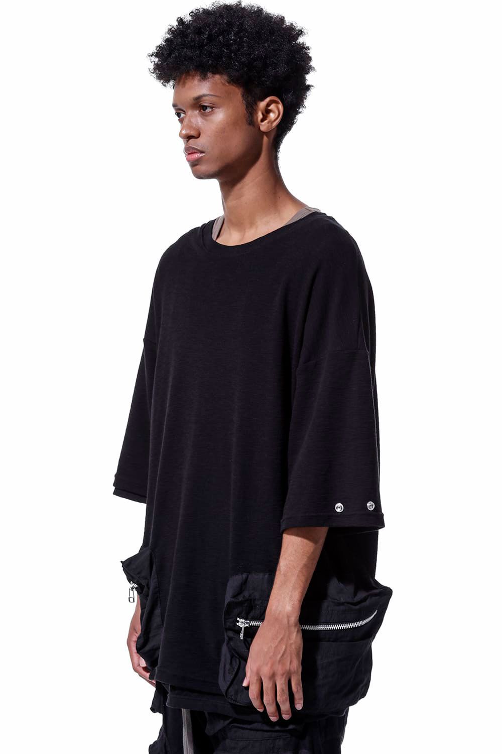 サイドポケットオーバーサイズTシャツ / Side Pocket T-Shirts / ブラック