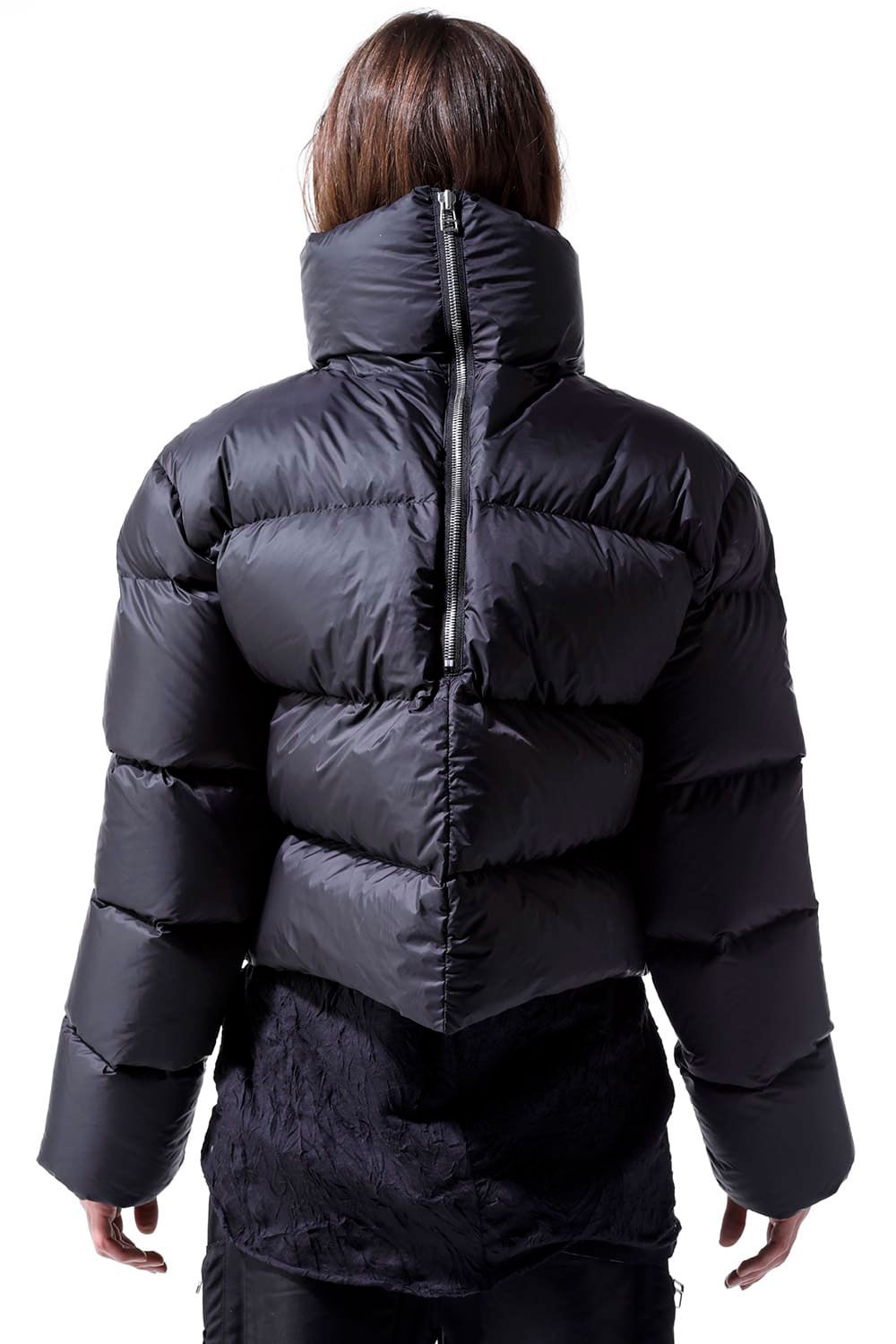 Nylon High Neck Short Down