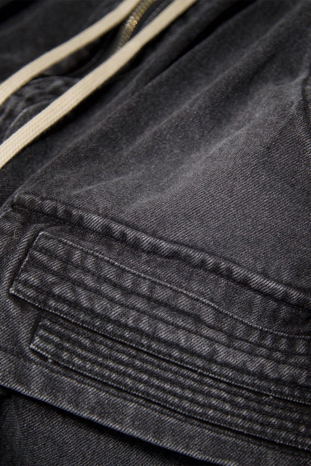 ヴィンテージデニムサルエルショーツ / VintageDenim Millitary Shorts / ブラック / ag-8014-3