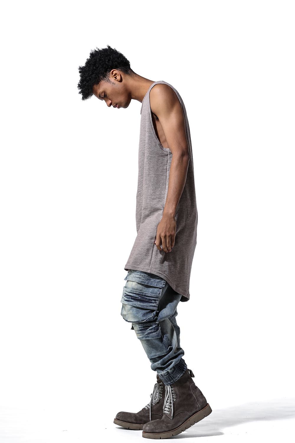 サーフニットロングタンクトップ / Surf Knit Long Tank Top / ベージュ / ag-6083-4