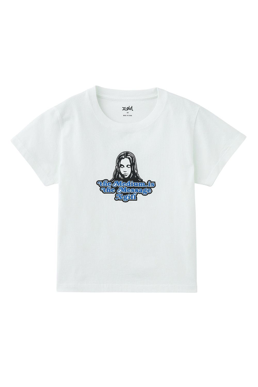 GLITTER LOGO AND FACE S/S BABY TEE / ホワイト