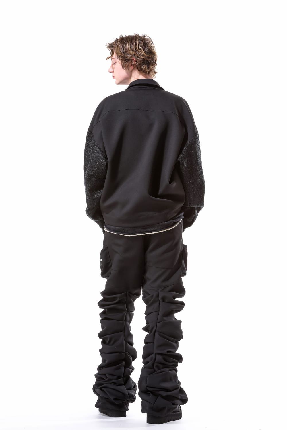 ツイル"モンスタータック"フレアバギーパンツ / Twill Tuck Flare Baggy Pants / ブラック / ag-10031-3