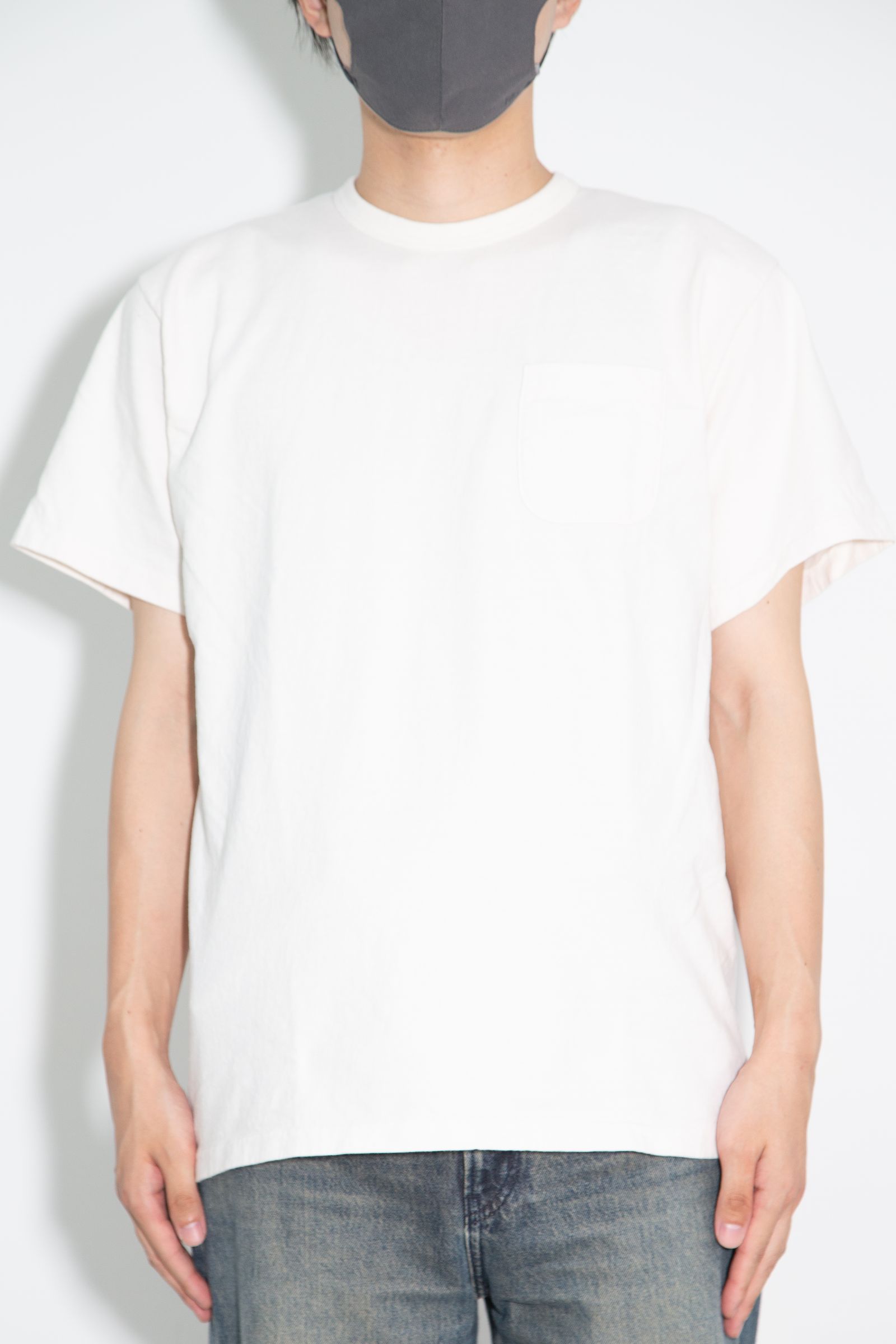 GARMENT DYE GIRLS LOGO POCKET TEE ＜NATURALLY PAINT DESIGN＞ / ホワイト
