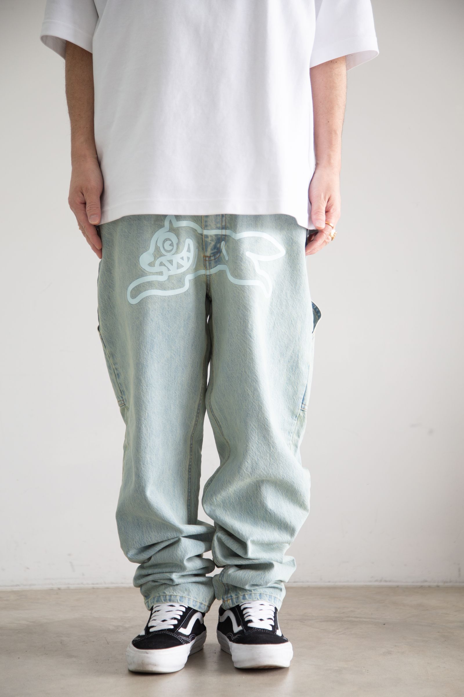 [ラスト1点 サイズL] 【ICECREAM】BUGGY DENIM PANTS / ライトブルー