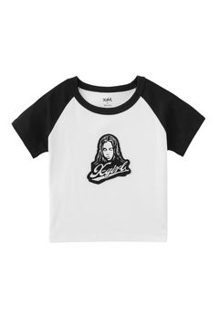 FACE EMBROIDERED PATCH RAGLAN S/S BABY TEE / ホワイト