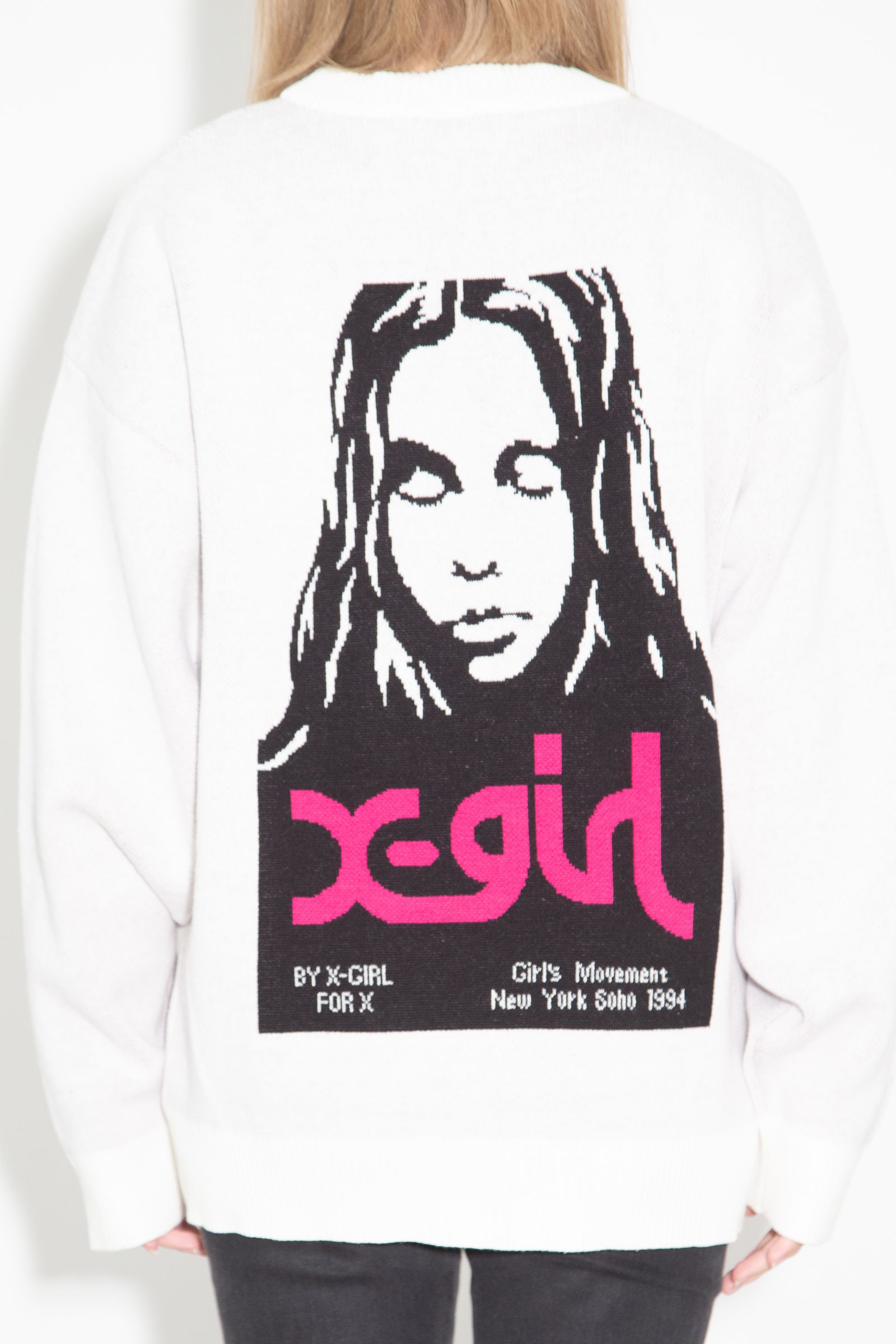 FACE JACQUARD KNIT TOP / ホワイト