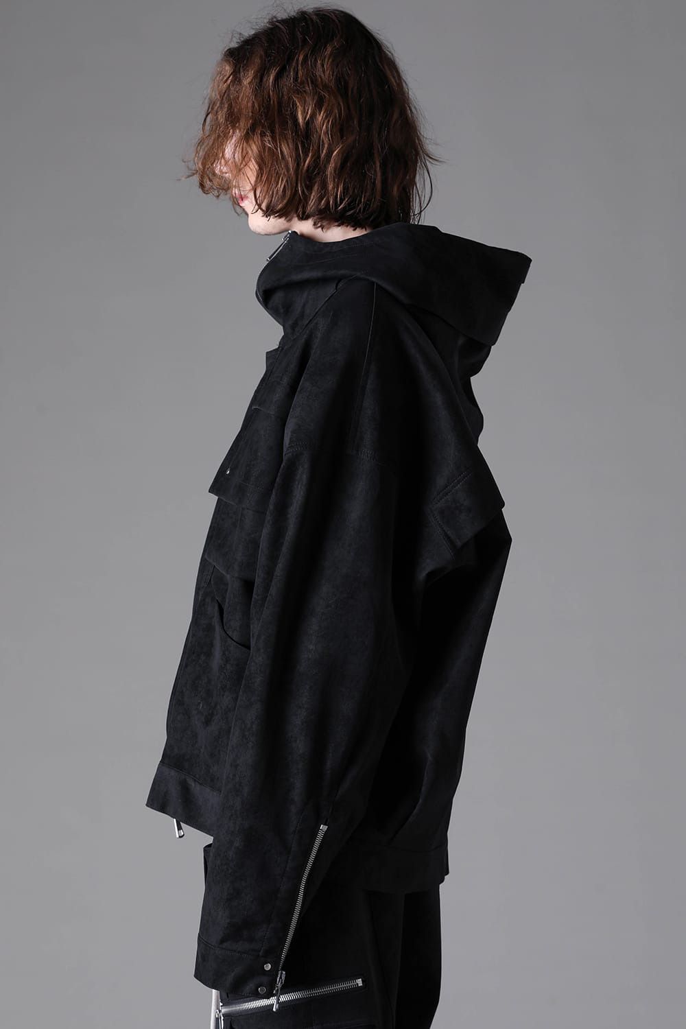 Vegan Leather Hoodie Blouson