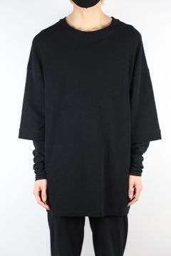 レイヤードロングトップ / LAYERED LONG TOP / ブラック
