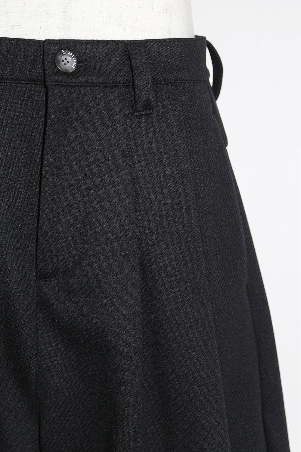 ニットタックワイドパンツ / Knitted Tuck Wide Pants / ブラック / ag-10032-2