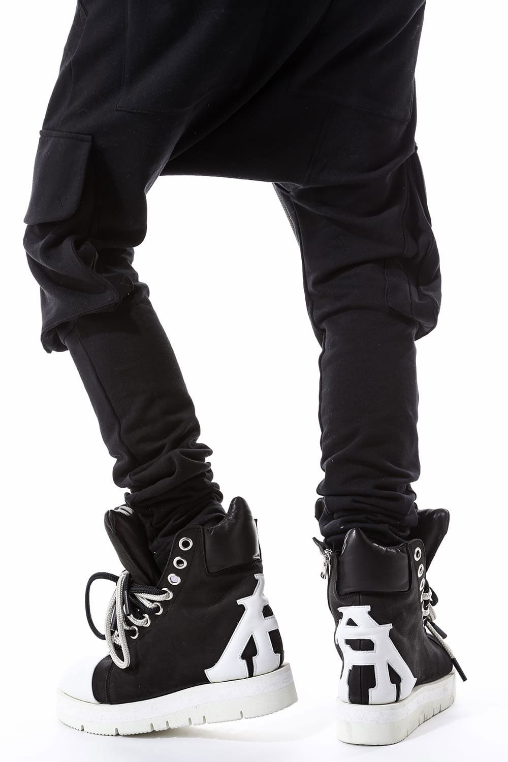 サルエルカーゴスキニースウェットパンツ / Sweat Cargo Sarouel Skinny / ブラック / ag-10047