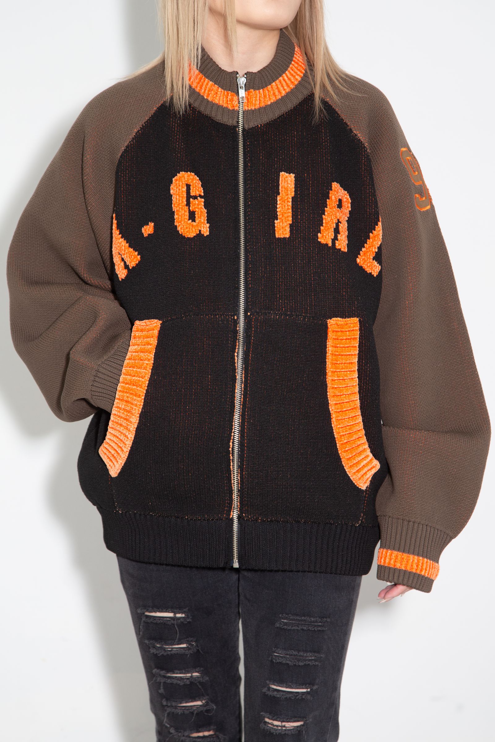 [ラスト1点 サイズM] STADIUM KNIT JACKET / ブラウン