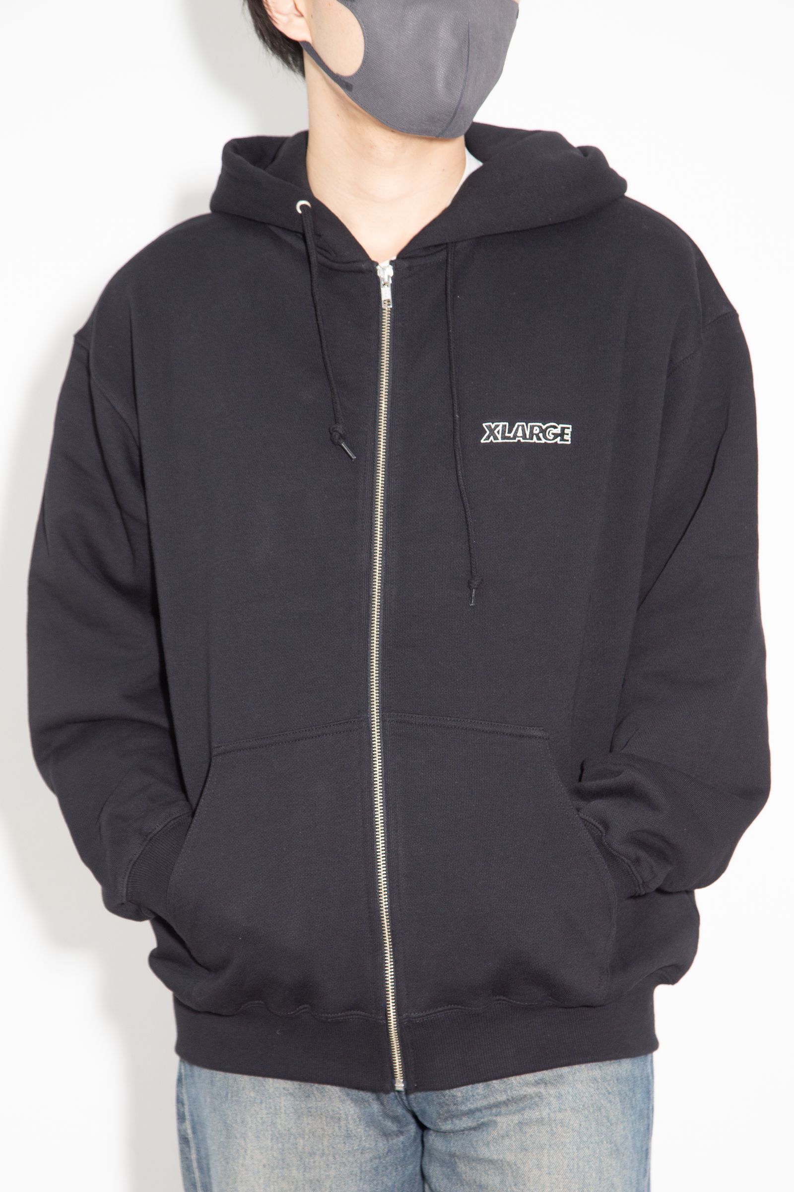OG BOX ZIP UP HOODIE / ブラック