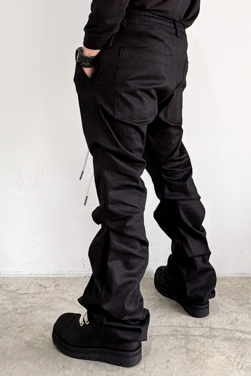 ブーツカットタックパンツ / BOOTS CUT TUCK PANTS / ブラック / ag-8060-2