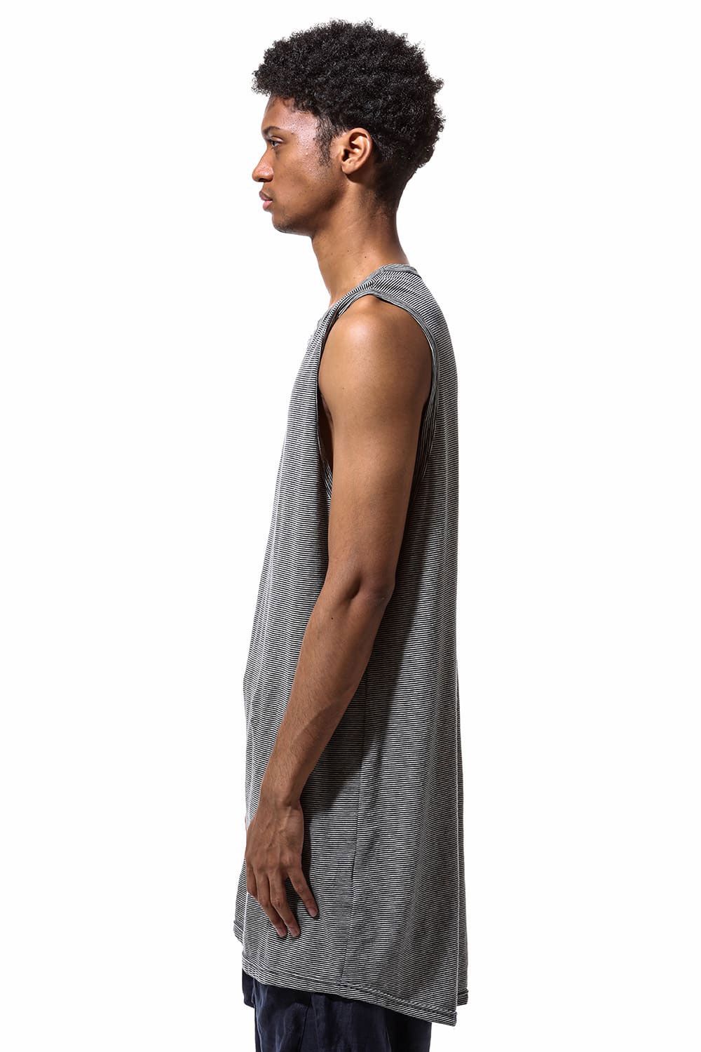 ストライプロングタンクトップ / Stripes Long Tank Top / ブラック×アイボリー