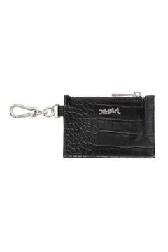 【人気リピート商品】 FAUX CROC CARD CASE / ブラック
