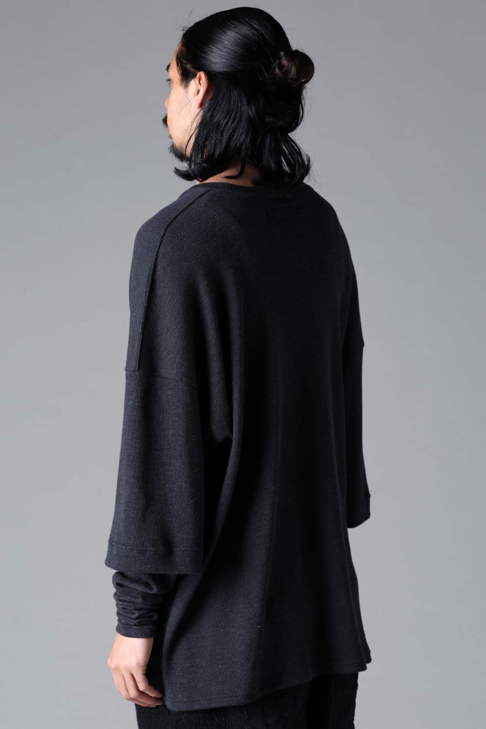 LAYERED CREW NECK TOP / ダークグレー