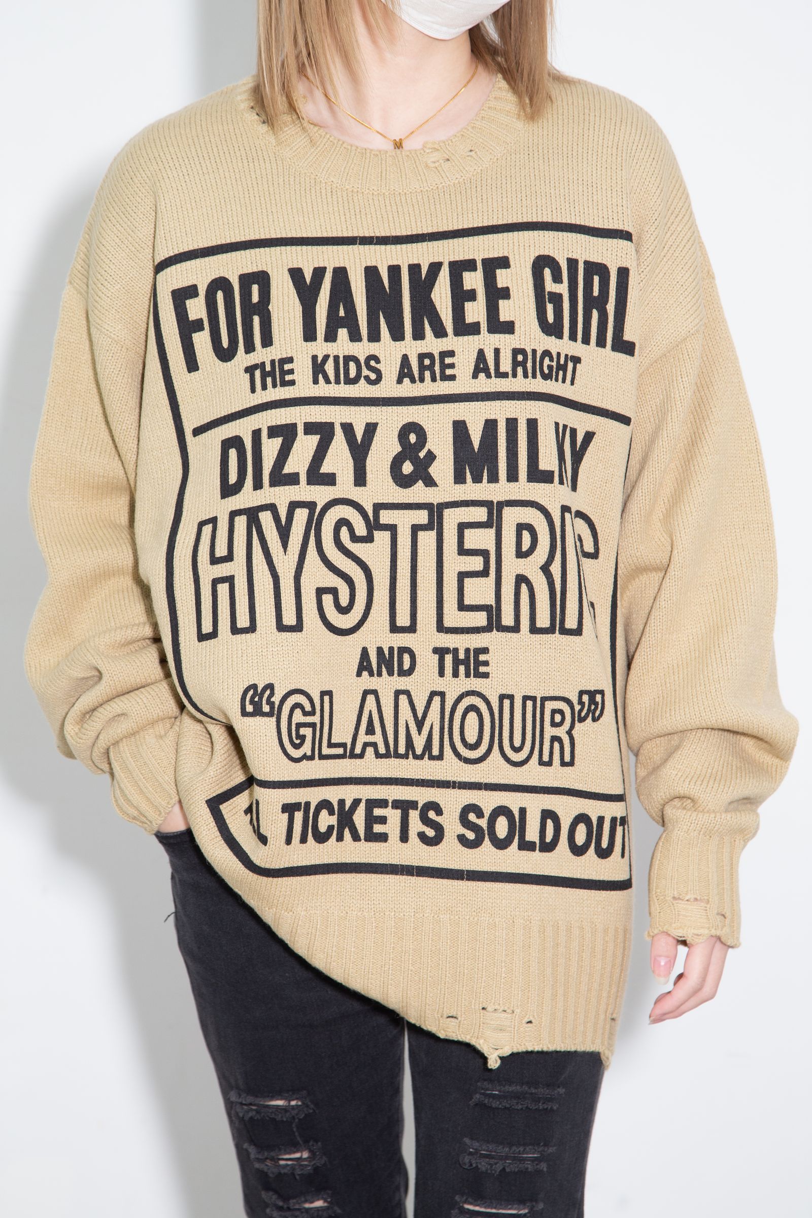 DIZZY&MILKY クラッシュセーター / ベージュ