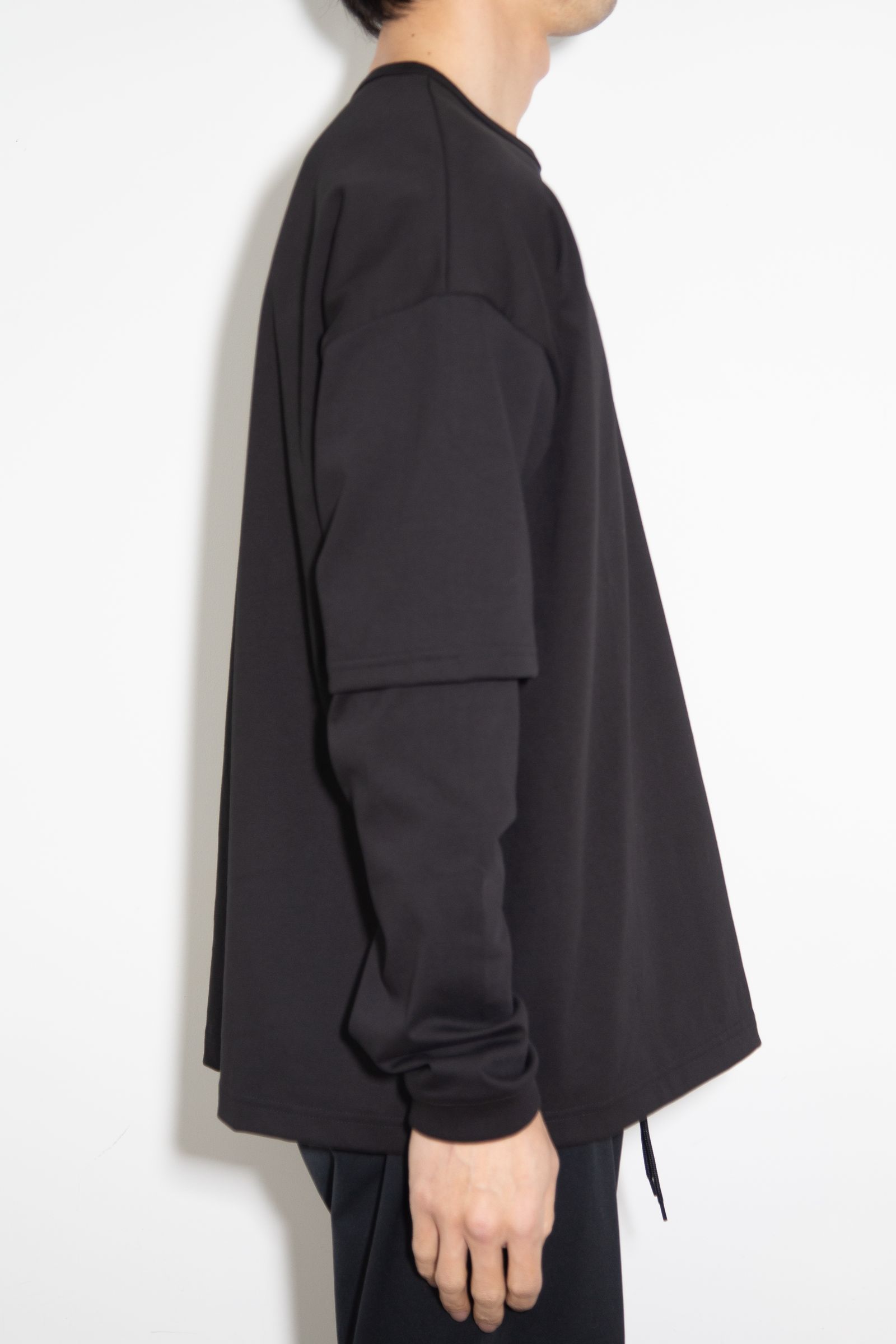 【人気継続商品】 fake layered longsleave / ブラック