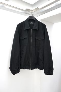 Oversized Zip-Up Blouson with Four Front Pockets