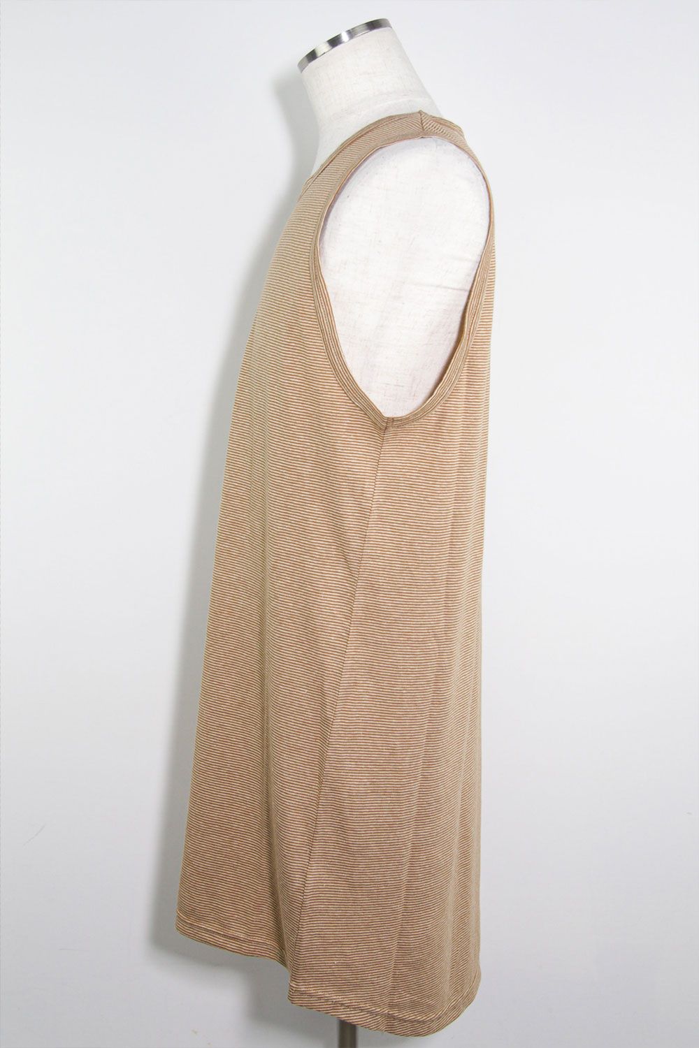 ストライプロングタンクトップ / Stripes Long Tank Top / マスタード×アイボリー