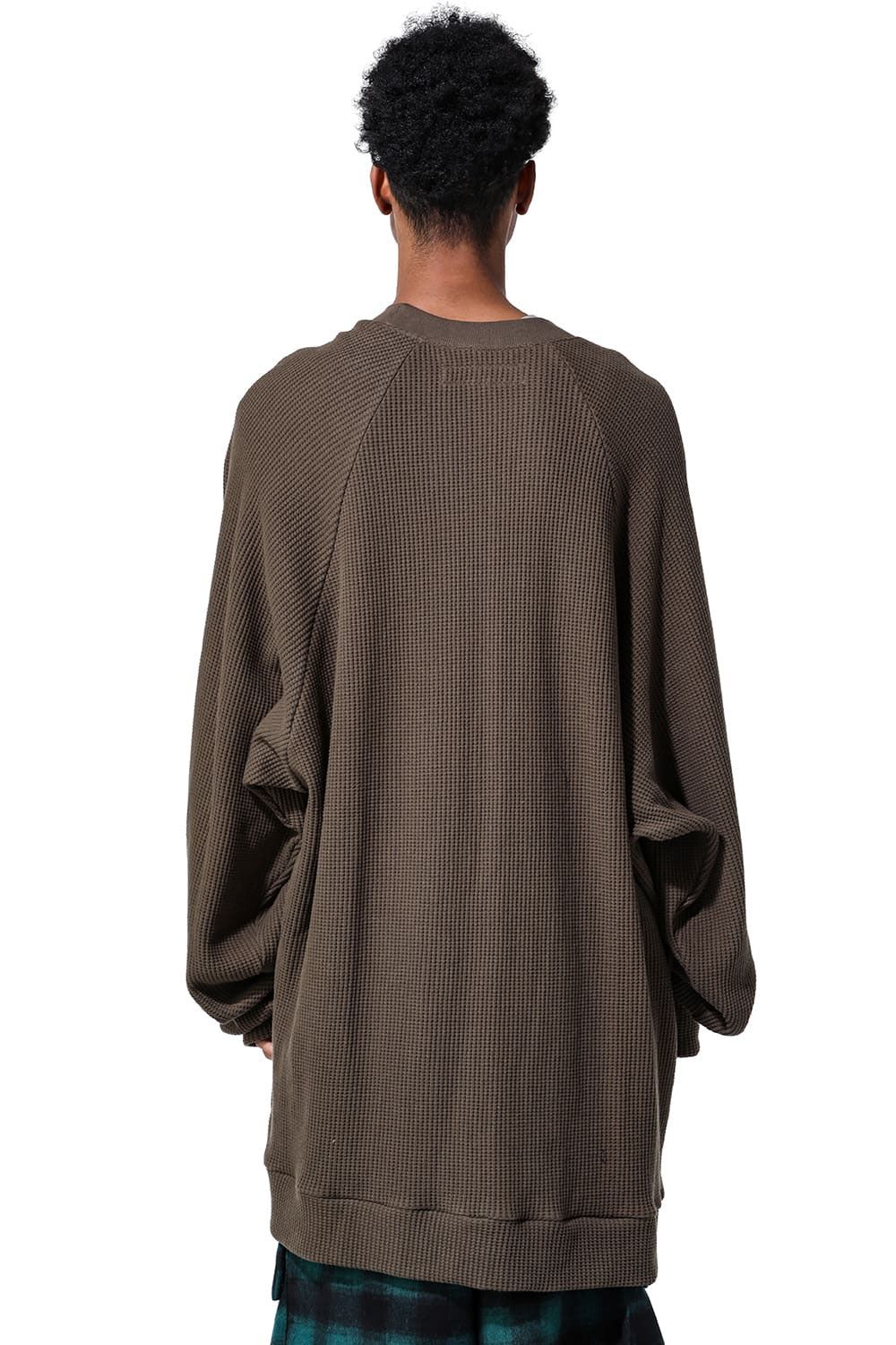 Waffle Dolman Long Pullover / ブラック