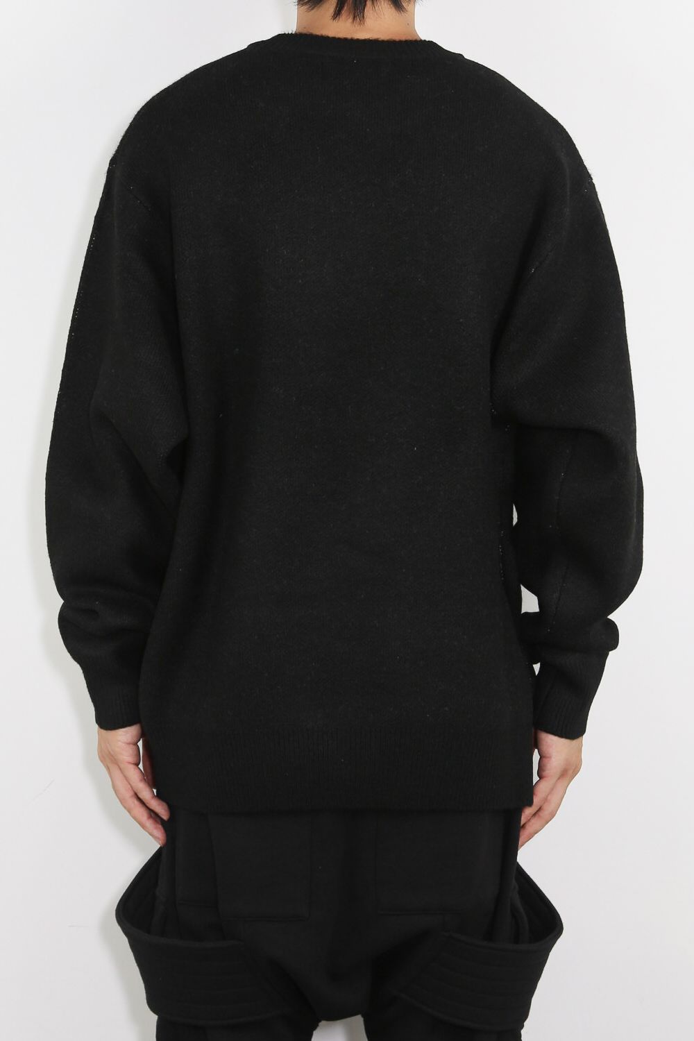 幾何学模様リラックスフィットニット / Geo Pattern Knit Top / ブラック×ベージュ / ag-8011-1