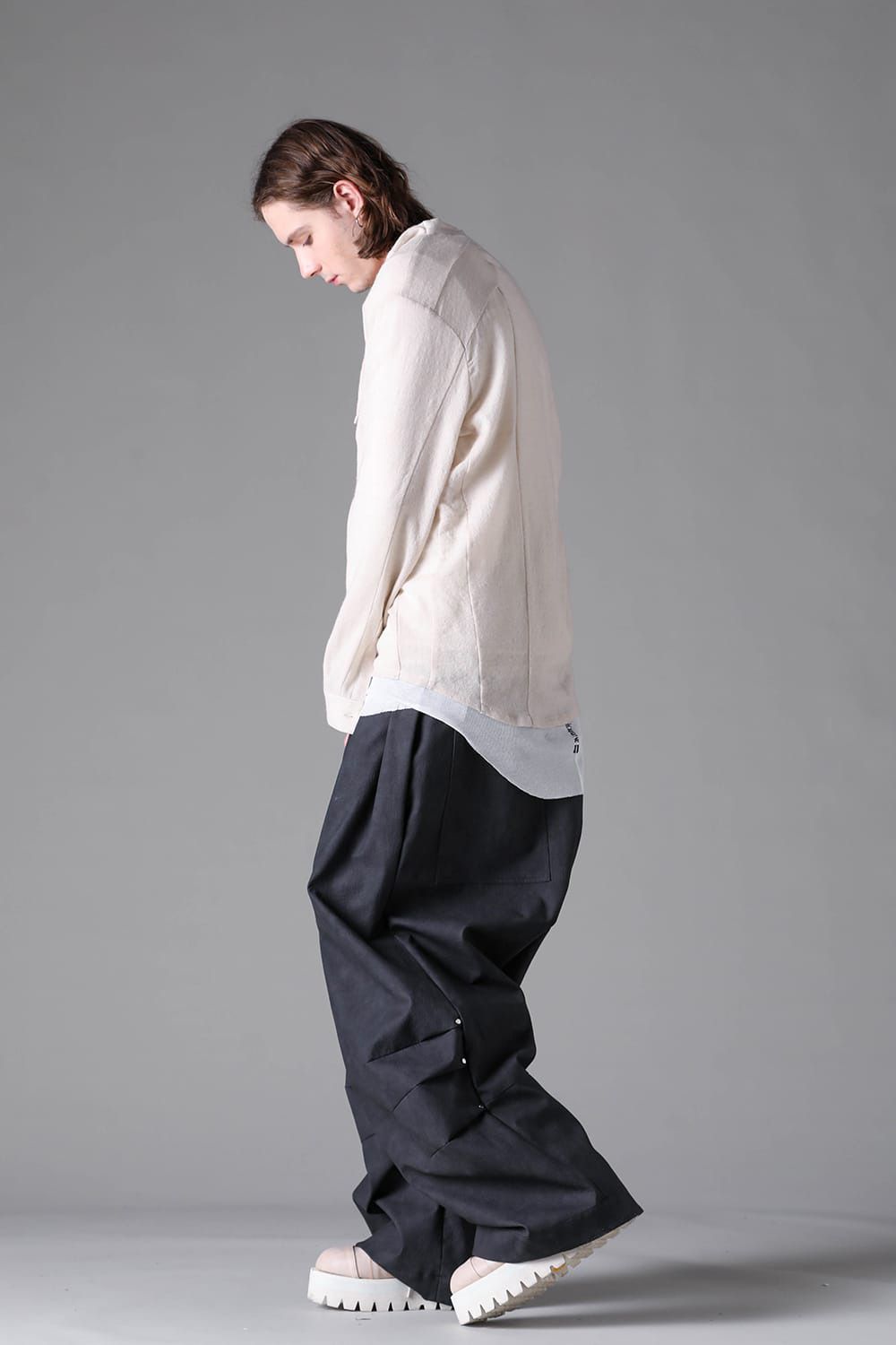 Vegan Leather Tuck Wide Pants