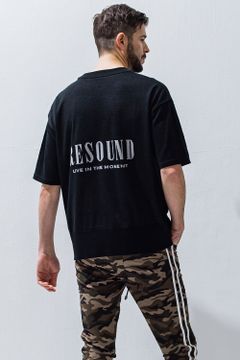 BACK ROGO HALF KNT / ブラック
