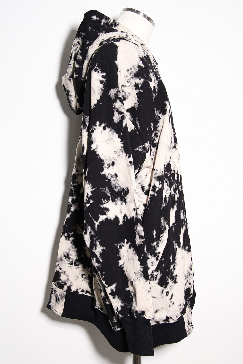 アシンメトリーフーディー / ASYMMETRY HOODED / ブラック×アイボリー / ag-12082