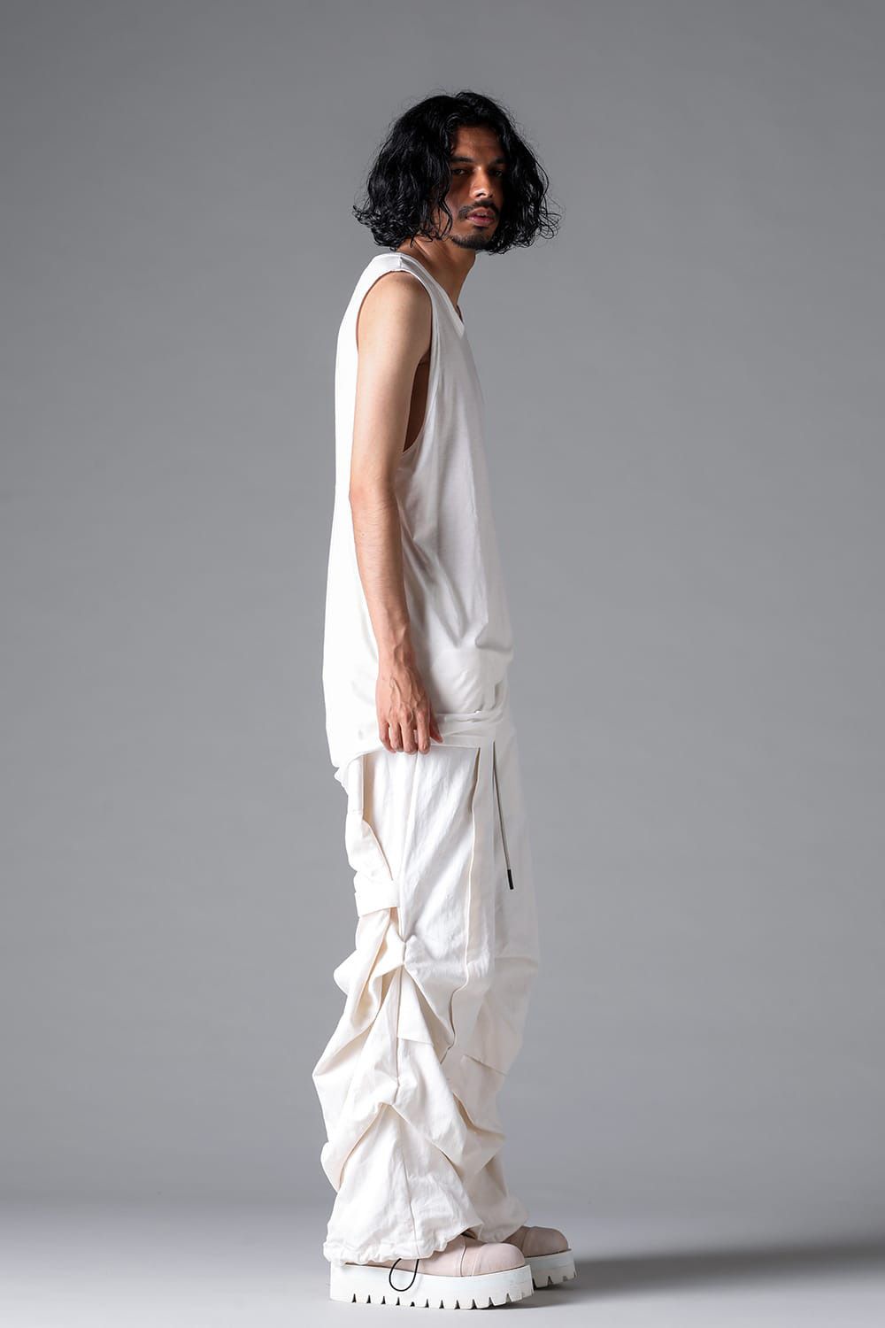 ロングタンクトップ / LONG TANK TOP / ブラック / ag-6083-3